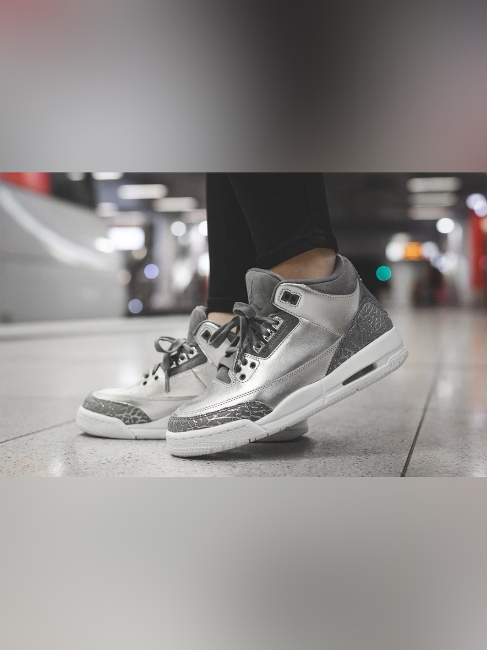 Nike Air Jordan 3 ||I Retro PRM HC
Metallic Silver Chrome Platinum Grey...BOYS